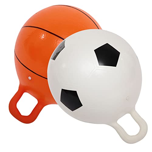 CORHAD 2st Flummi Aufblasbares Hüpfendes Spielzeug Aufblasbarer Gymnastikball Springball Mit Griff Interaktiver Springball Lustiges Ballspielzeug Fußballspielzeug Kind Hüpft PVC von CORHAD