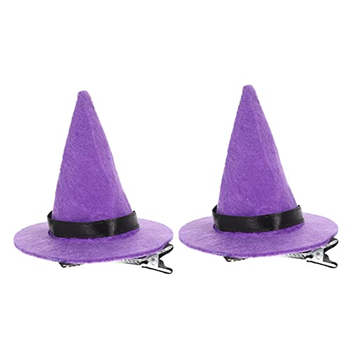 CORHAD 2st Halloween-haar-accessoires Halloween-haarschmuck Für Frauen Kostüm Party Halloween-haarnadel Mini-hut-haarspangen Hexen-cosplay-hut Mini-zylinder Violett Ferrolegierung von CORHAD