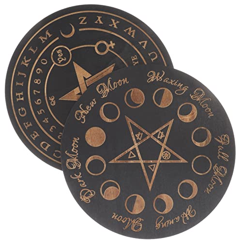 CORHAD 2st Weissagungs-informationstafel Party-Requisite Weissagung Wicca Meditation Tischdecke Altar Liefert Weissagungspendelbrett Pendellesetafel Wahrsagerei Liefert Hölzern Black von CORHAD