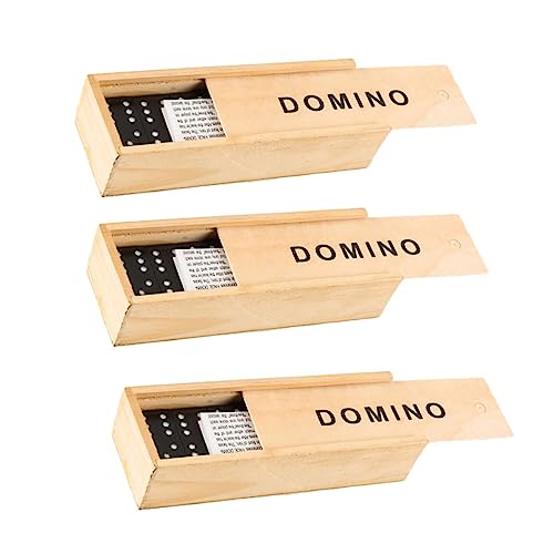 CORHAD 3 Sätze Domino interaktives Spielzeug auflageboxen Kinder spielzeuge Educational Toys holzspielsachen Erwachsenen Spiele familienspiele Strategie-Brettspiel Holzbausteine hölzern von CORHAD