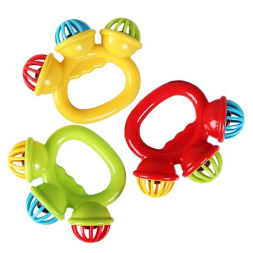 CORHAD 3er Set Hand Rassel Für Babys Bunte Tambourine Mit Jingle Bells Für 0 3 Jahre Musikinstrument Für Kleinkinder Zur Der Motorik Und des Gehörs von CORHAD