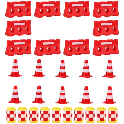 CORHAD 30 Stück Teiliges Verkehrszeichenspielzeug mit Mini Leitkegeln Baustellenhütchen und Straßensperren Realistische Verkehrssimulation für Fördert Kognitive Entwicklung und CORHAD 30 Stück Teiliges Verkehrszeichenspielzeug mit Mini Leitkegeln Baustellenhütchen und Straßensperren Realistische Verkehrssimulation für Fördert Kognitive Entwicklung und von CORHAD
