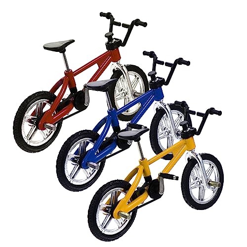 CORHAD 3st Finger Fahrrad Spielzeug Fingerfahrräder Fingerscooter Mini-Skateboard Miniaturen Sportspielzeug Für Jungen Fingersportspielzeug Griffbrett Mini-Fahrrad Legierungsmaterial von CORHAD