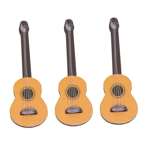 CORHAD 3st Gitarren-Requisiten Mini-gitarrenmodell Elektrische Gitarre Mini-miniaturinstrument Miniatur-Musikinstrument Mini-Gitarren-Modell-dekor Miniatur-dekor Mikro Kiefernholz Khaki von CORHAD