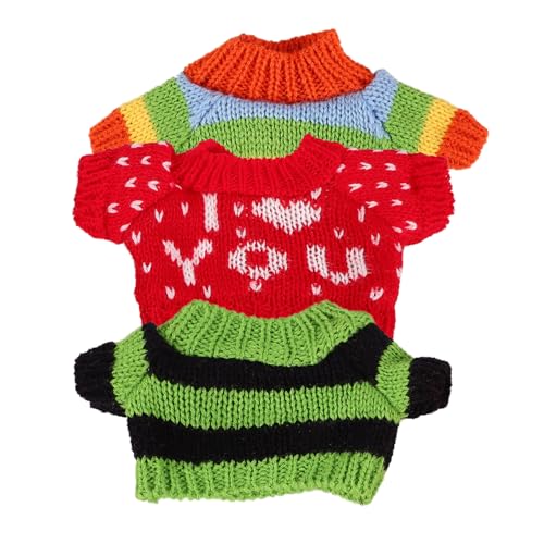 CORHAD 3st Zubehör Für Puppenpullover DIY Bärenkleidung Puppenwagen Austauschbare Puppenkleidung Plüschbär-zubehör Puppen-t-Shirts Süßer Plüsch Zubehör Für Puppenkleidung Kleine Garn von CORHAD