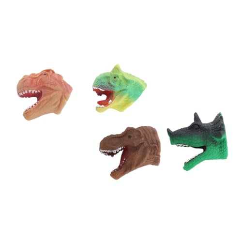 CORHAD 4 Stück Dinosaurier-handpuppe Dino-fingerspielzeug Fingerspielzeug Für Kinder Tyrannosaurus Handpuppe Schöne Fingerpuppen Fingerpuppe Spielzeug Kopf Marionette Plastik von CORHAD