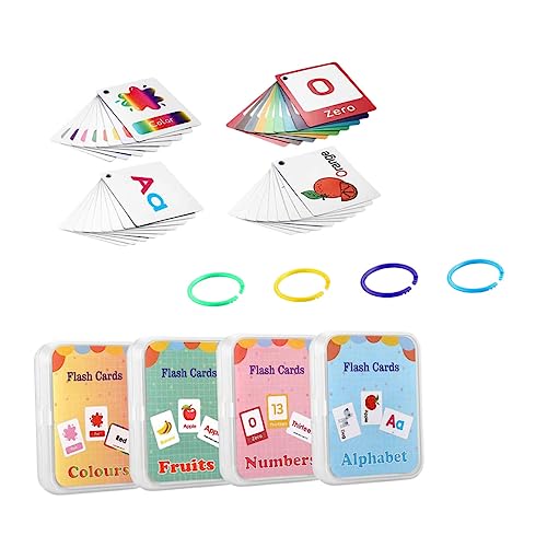 CORHAD 4 Stück Englisch Lernen Karteikarte Englische Lernkarten Alphabet-Spielzeug Nummer Flash-Karten Lernkartenspiele Lernkarten Zählen Karteikarten Lernen 300 g Beschichtetes Papier von CORHAD