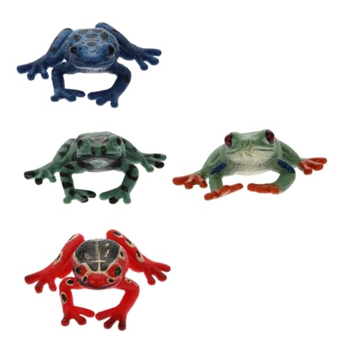 CORHAD 4 Stück Frosch-Modell bürodeko büro deko Lustiges Spielzeug für Kinder Naturgetreue Tiermodelle Amphibie realistische Froschfiguren Lernspielzeug Tierspielzeugmodell Plastik von CORHAD