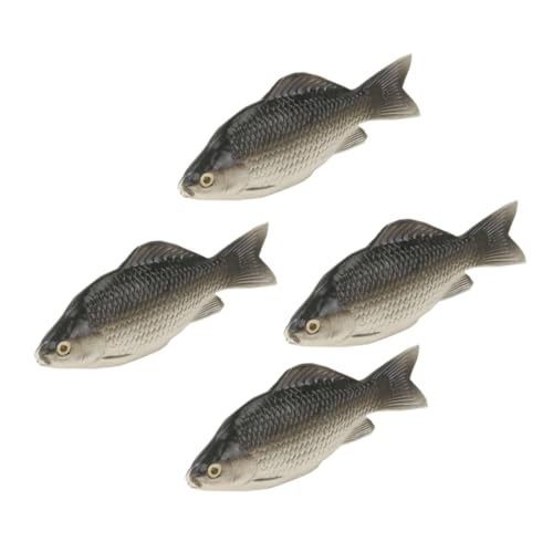 CORHAD 4 Stück Simulation von Schaumfischen realistisches Fischspielset künstlicher Seefisch Simulationsfisch künstliche Fische Tiere Figuren kleine Fischfigur Fisch-Modell Dark Grey von CORHAD