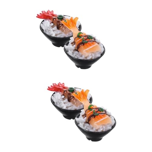 CORHAD 4 Stück Simulierter Sushi-Reis Lebensechtes Sushi-dekor Faux-Fleisch-Modell Realistisches Essen Spielen Tischdekoration Fleisch Lebensmittel Für Die Spielküche DIY-Food-Modell PVC von CORHAD