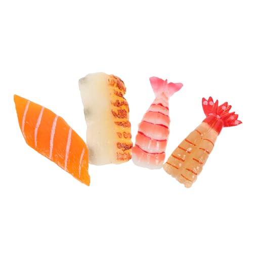 CORHAD 4 Stück Sushi-Simulation falsches Lachs-Sushi Sushi-Miniatur Japanisches Essensmodell Sushi Spielzeug Sushi zubehör simuliertes Essensdekor entzückendes Sushi-Spielzeug PVC von CORHAD