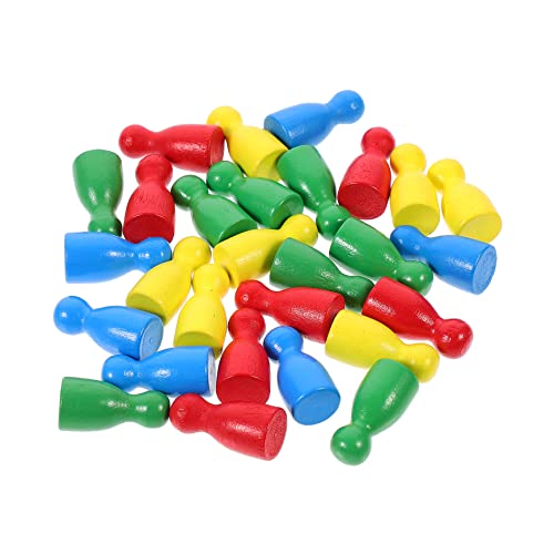 CORHAD 48 Stück Schachspiel Lustiges Brettspiel Tragbares Schach Spielmarken Brettspiel Schachfigur Puzzle Flugschach Schachfigur Spielfiguren Schachbrett-familienspiele Ersatzschach Holz von CORHAD