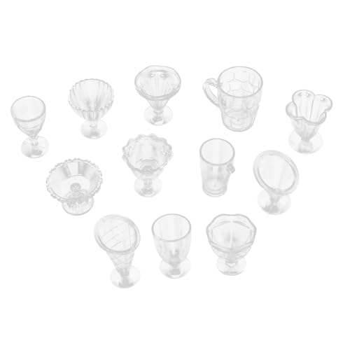 CORHAD 4Er Set Kristallglas EIS Minibecher Mini Dekoration Mini Hausornamente Mini Kaffeetasse Mini Lebensmittelbehälter Modell Mini Tassen Modell Miniaturtassen Mini von CORHAD