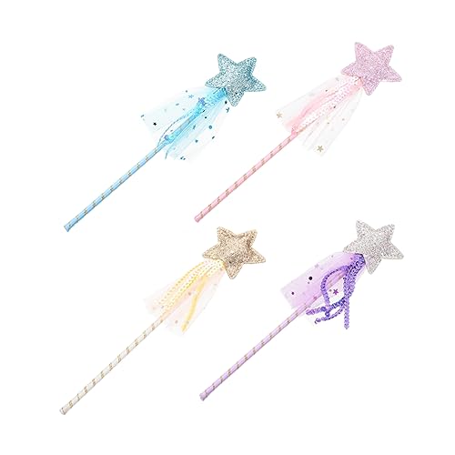 CORHAD 4pcs Star Fairy Zauberstab Für Mädchen Masquerade Fairy Zauberstab Dekorative Star Design Fairy Zauberstab Requisite von CORHAD