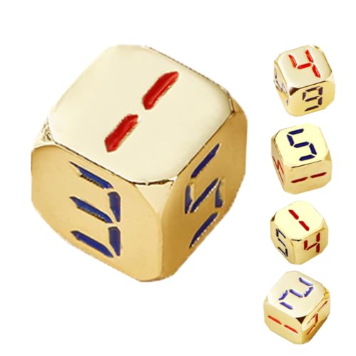 CORHAD 5 Stück Metall Würfel Goldfarbene Zahlenwürfel Runde Ecken Spielwürfel für Brettspiele Party Deko Tragbar Leicht für Zuhause Bar und Ktv CORHAD 5 Stück Metall Würfel Goldfarbene Zahlenwürfel Runde Ecken Spielwürfel für Brettspiele Party Deko Tragbar Leicht für Zuhause Bar und Ktv von CORHAD