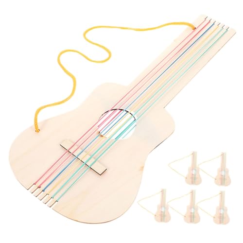 CORHAD 5 Stück Teiliges DIY Holzgitarren für Unbemalte Blanko Holzgitarre mit Glatter Oberfläche Sichere Handgefertigte Holzgitarre zum Bemalen für Kindergarten Musikunterricht und CORHAD 5 Stück Teiliges DIY Holzgitarren für Unbemalte Blanko Holzgitarre mit Glatter Oberfläche Sichere Handgefertigte Holzgitarre zum Bemalen für Kindergarten Musikunterricht und von CORHAD