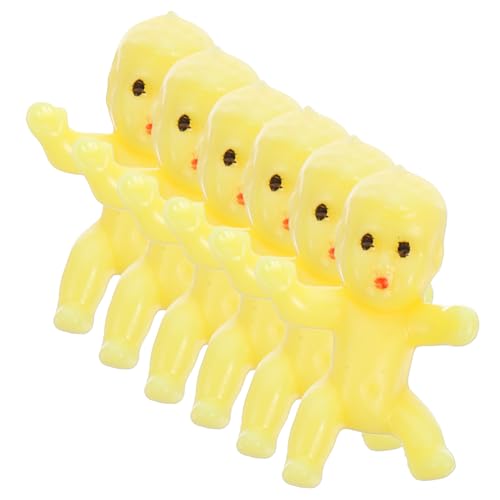 CORHAD 50 Stück Dekorationen für die Babyparty kleine Babypuppen -Dusche-Mini- Mini-Eiswürfel spielzeughandys für Babys babyspielzeug Mini-Babys kleine Babyfiguren Plastik Yellow von CORHAD