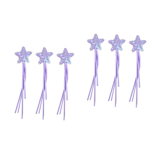 CORHAD 6 STK Zauberstab heeloween spaß spielwaren Toys for Ornaments Feen-Piñata Feenstäbe für Kinder Spielzeug sternförmiger Feenstock Zauberstäbe für Mädchen Stoff Violett von CORHAD