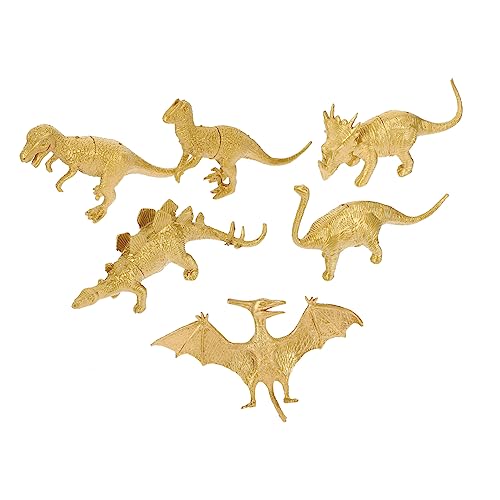 CORHAD 6 Stück Goldenes Dinosaurier Modell Desktop Verzierung Kindersimulation Dinosaurier Miniatur Dinosaurier Modelle Haushaltsverzierung Dinosaurier Spielzeug Dinosaurier von CORHAD