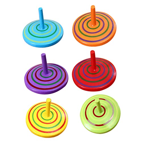 CORHAD 6 Stück Holzkreisel Für Babys Kinder Gyroskop Dreidel Für Babykreisel Kreisel Für Kinder Bunte Kreisel Aus Holz Kreisel Aus Holz Spielkreisel Aus Holz Spielkreisel Aus von CORHAD