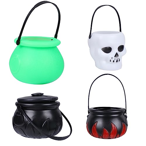 CORHAD 6Er Set Bonbonhalter Topf Schwarz Bonbongläser Party Bonbonglas Kunststoff Halloween Party Geschenktüten von CORHAD