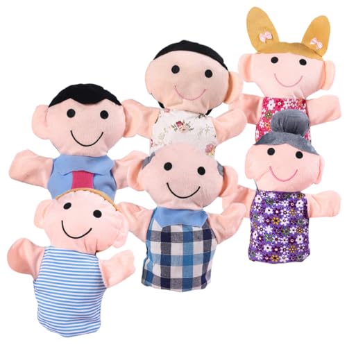 CORHAD 6St Handpuppe interaktives Spielzeug Kinder Puppen Fantasie geschmeidiges Handspielzeug Lernspielzeug für Kinder Handfamilienpuppen Geschichte erzählende Marionette PP Baumwolle von CORHAD