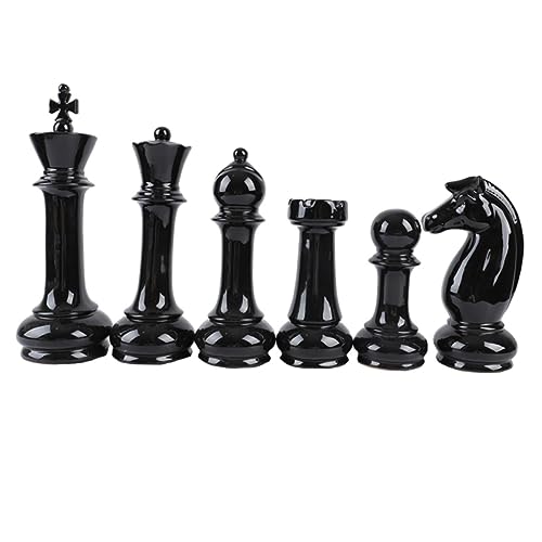 CORHAD 6St Schach Ornamente Schachbrett schachcomputer Schachspiel-Set schachfiguren Schach mit Shots König Schach Schachdekor für den Haushalt Schach Dekoration Schach aus Keramik Black von CORHAD