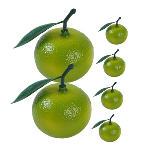 CORHAD 6st Künstliche Orange Schäumt Künstliche Früchte Gefälschte Fruchtmodelle Simulation Orangen-dekor Restaurant-Display-Obst Orangen-Ornament Künstliche Kleine Orangen Schaum Green von CORHAD