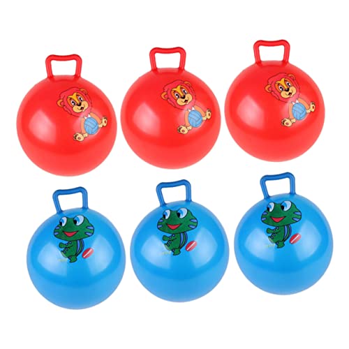 CORHAD 6st Schläger Handhaben Spielzeug Cartoon-Muster-Hopping-Ball Outdoor-spielset Für Kinder Prallen Hüpfen Hüpfbälle Für Kinder Cartoon-bälle Aufblasbare Bälle Hüpfball Für Kinder PVC von CORHAD