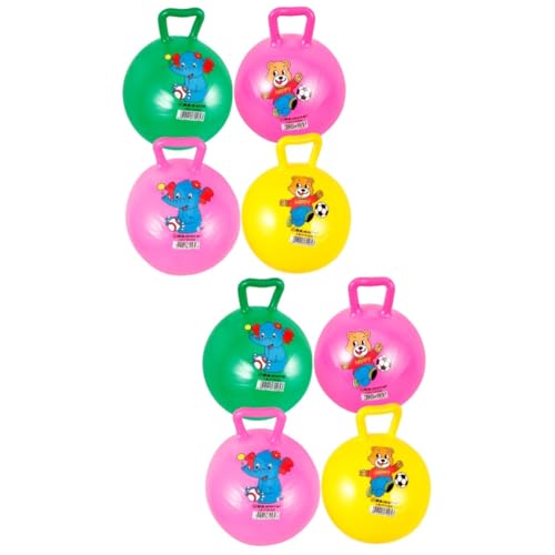 CORHAD 8 STK Schläger Handhaben Kinder Gymnastikball Aufblasbar Federnd Springender Ball Kinder Hüpfball Weltraumhüpfer Hüpfbälle Für Kinder Aufblasbarer Hopfenball Kinder Hüpfen PVC von CORHAD