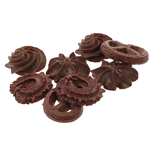 CORHAD 8st Simulierte Cookies Gefälschte Donuts Dessert-Display-Modell Cremefarbenes Dekor Lebensmittelspielzeug Realistisches Cookie-Modell Miniaturen Lebensechte Kekse Gebäck PVC von CORHAD