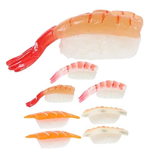 CORHAD 8st Sushi-Simulation Gefälschtes Sushi-Modell Japanisches Essensmodell Modell Für Künstliche Lebensmittel Lebensechtes Sushi-Modell Sushi-Fotografie-Requisite Sushi-Probe PVC von CORHAD