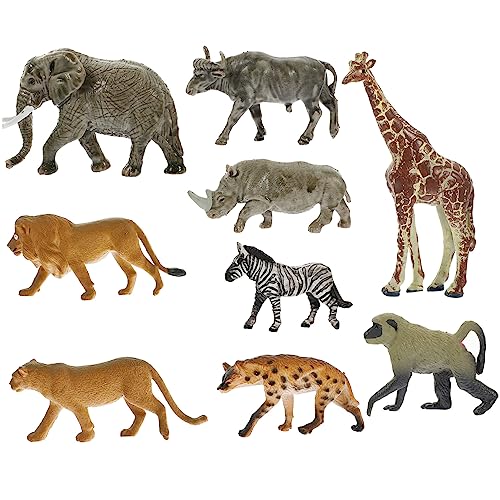 CORHAD 9 stücke Tier Modelle Spielzeug Zebra Hyäne Elefant Miniatur Figuren für Jungen und Mädchen Decor von CORHAD