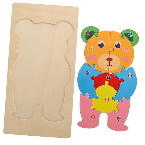 CORHAD Bärenform Holz Puzzle Kids Pädagogische Puzzlespiel Spielzeug 3D Puzzle Spielzeug von CORHAD