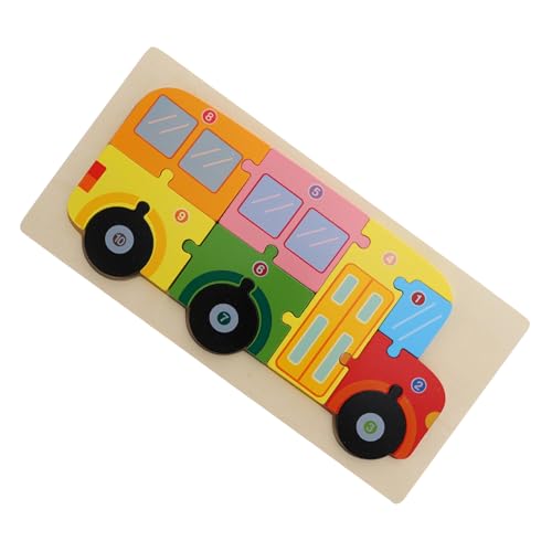 CORHAD Bus-Form-holzpuzzle-Kinder-pädagogische Puzzlespielspiel 3D-Puzzle-Spielzeug von CORHAD