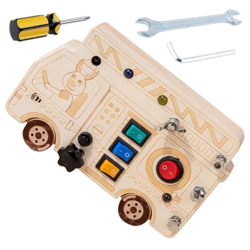 CORHAD Busy Board Holzspielzeug für Kleinkinder Montessori Lernspielzeug mit Simuliertem Schalter und Licht Fördert Feinmotorik und Hand Auge koordination Sicher für Frühe Bildung und CORHAD Busy Board Holzspielzeug für Kleinkinder Montessori Lernspielzeug mit Simuliertem Schalter und Licht Fördert Feinmotorik und Hand Auge koordination Sicher für Frühe Bildung und von CORHAD