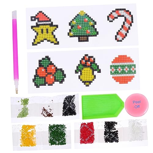 CORHAD Diamant-Aufkleber Weihnachtshandwerkskunst Für Kinder Diamantaufkleber Für Kinder Weihnachtsfeier Gefallen Cartoon-Aufkleber Selbstklebender Rautenaufkleber Kinder Spielset Plastik von CORHAD