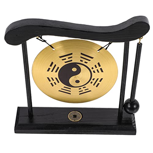 CORHAD Gong-Verzierung Gongs für den Meditationstisch asiatische Zen-Heimdekoration asiatische Zen-Gongs Desktop-Ornament Gong-Dekor Gong Handwerk einzigartiges Gonghandwerk Holz Black von CORHAD