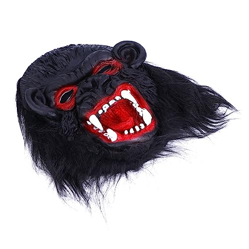 CORHAD Halloween Gorilla Maske Gruselige Horror Kopfbedeckung Für Kostümparty Große Schwarze Maske Mit Weit Geöffnetem Mund Ideal Für Halloween Karneval Und Grusel Events von CORHAD