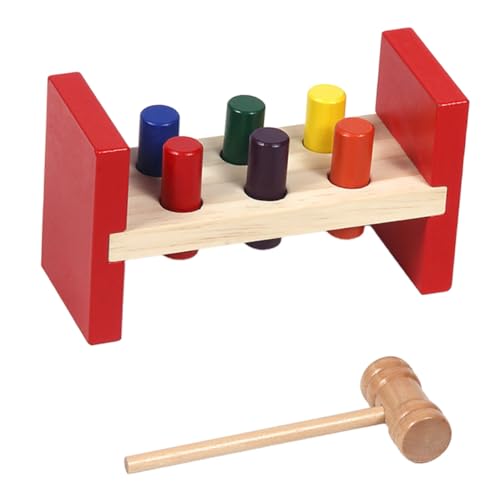 CORHAD Holz Schlagspielzeug Mit Holzhammer Farberkennungs Spiel Für Kleinkinder Fördert Die Hand Augen Koordination Und Sensorische Fähigkeiten Ideal Für Babys Und Kleinkinder Ab 12 von CORHAD