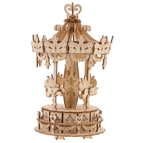 CORHAD Holzpuzzle Karussell DIY Bausatz Holzmodell Lernspielzeug für Erwachsene Geduld und Geschicklichkeit Holzpuzzle Modellspielzeug CORHAD Holzpuzzle Karussell DIY Bausatz Holzmodell Lernspielzeug für Erwachsene Geduld und Geschicklichkeit Holzpuzzle Modellspielzeug von CORHAD