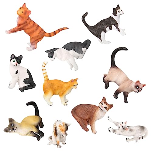 CORHAD Katzenfiguren Set Miniatur Katzen Statuen Für Dekorative Katzenfiguren Realistische Katzenmodelle Zur Dekoration Von Zuhause Und Garten von CORHAD