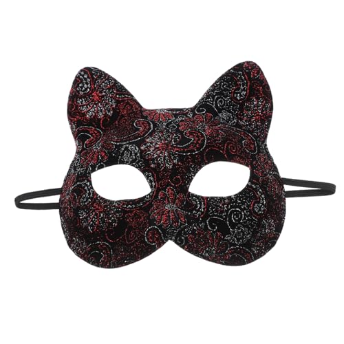 CORHAD Katzenmaske Maskevenezianische Partymaske Tier-cosplay-maske Party Dekorative Masken -kabuki-maske Tiger Maske Katzen Halbmaske Halloween-cosplay-masken Maskenball Rot Pvc von CORHAD