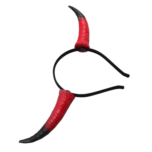 CORHAD Klaue Stirnband Halloween-Horn-Stirnband Cosplay-Stirnbänder für Frauen Party-Cosplay-Kopfbedeckung Schafshorn Haarband Schaf Kopfschmuck mädchen stirnbänder Cosplay-Hörner rot von CORHAD