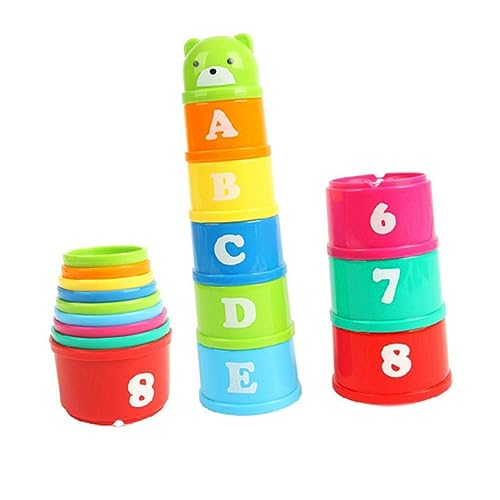 CORHAD Kleines Bären Design Stapelbecher Für Babys Frühpädagogisches Zur Von Motorik Und Farbverständnis Ideal Für Frühes Lernen Und Spielspaß Für Kleinkinder von CORHAD