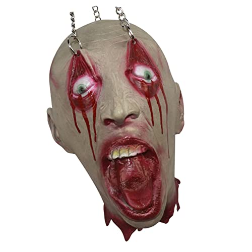 CORHAD Kopf Anhänger Zombie-Kopf-stütze Party-streich-Requisite Halloween Blutige Dekorationen Zombie-Maske Horror Blutige Requisite Gefälschte Menschliche Teile Körperteil Metall von CORHAD