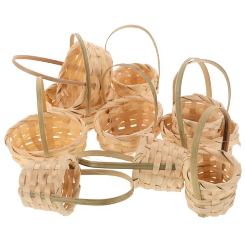 CORHAD Korb Puppenhaus Weidenkorb Mini Rattan Körbe Geflochtener Puppenkorb Puppenhaus Körbe Puppenhaus Korb Dekorativer Süßigkeitenhalter Mini Kisten Für Puppenhaus Korb Aus von CORHAD