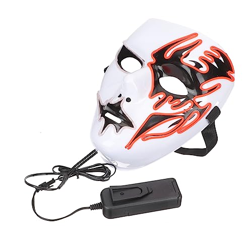 CORHAD Leucht Fläche Halloween-schädelmasken Halloween-maskenkostüm Cosplay-maske Halloweenkostüm Maskerademasken Kostüm Maske Glow-maske Full-cover-maske Maskerade-maske Rot Plastik von CORHAD