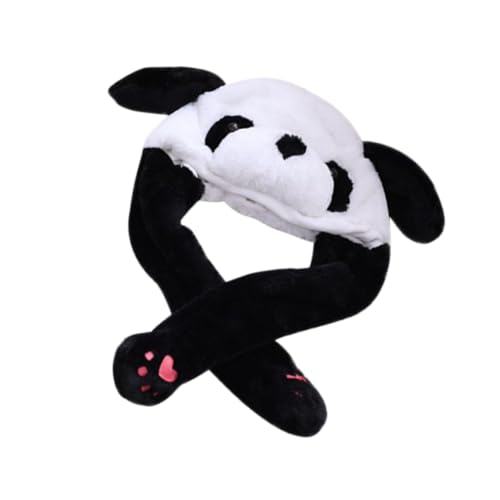 CORHAD Lustiger Panda Hut Mit Beweglichen Ohren Weiches üschtier Für Und Erwachsene Ideal Für Cosplay Partys Und Geburtstagsgeschenke Cartoon Design Kuscheliger Stoff von CORHAD