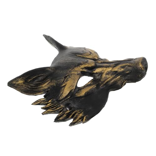 CORHAD Maske Ankleiden Katze mit halbem Gesicht kreatives Tier Wolf Fuchs Kostümzubehör halloween costume halloween kleidung halloweenkostüme party assecoires fox mask PU-Schaum Black von CORHAD